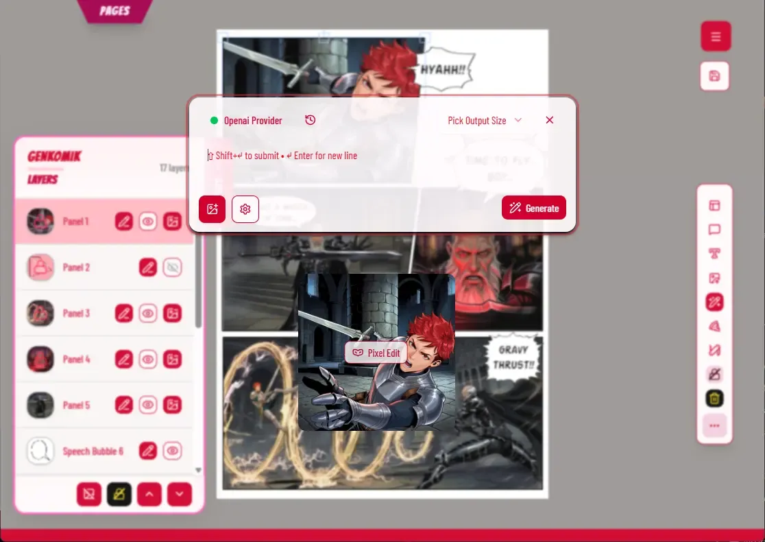 AI prompt editor interface showing the text area with @mention dropdown