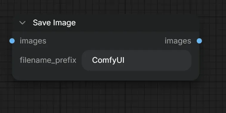 Generate workflow showing SaveImage node